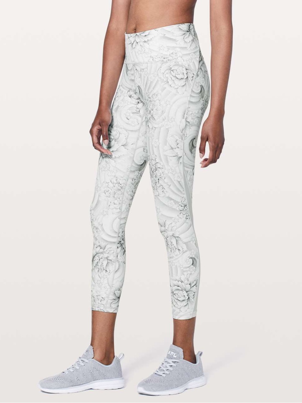 lululemon athletica Floral Swirl Leggings in Cream and Gray